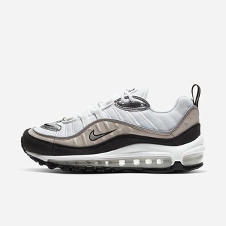 Pantofi Casual Nike Air Max 98 Dama Albi Negrii Metal Argintii | ETIV-80571